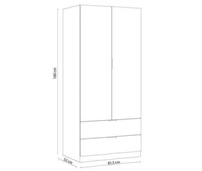 Armario Low Cost 2 puertas 2 cajones 81 Blanco