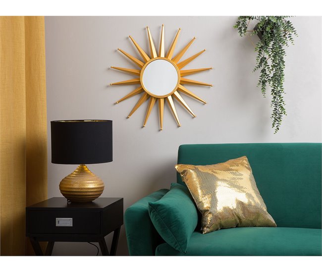 Beliani Espejo decorativo PERELLI Dorado