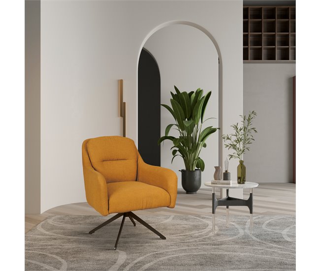 Sillón rotativo decorativo JERRY mostaza Mostaza