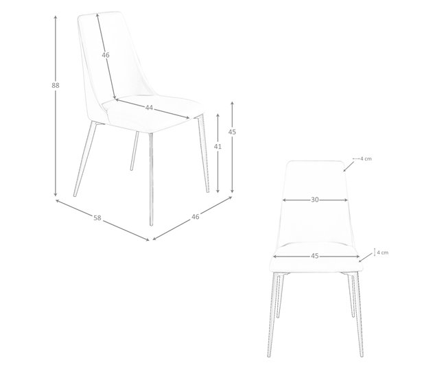 ANGEL CERDA Silla polipiel gris claro Gris