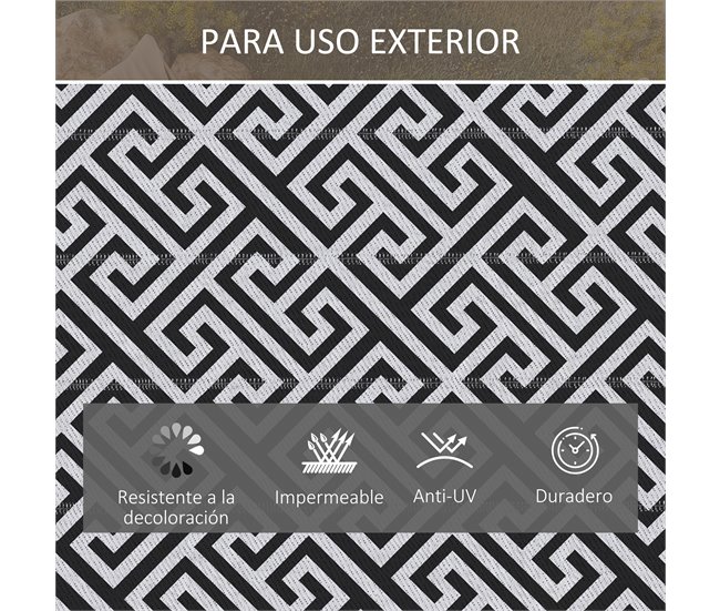 Alfombra de Exterior Polipropileno Outsunny Multicolor