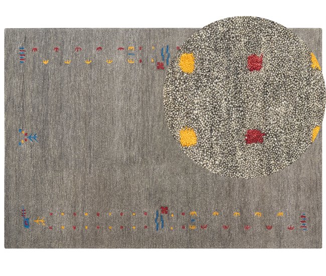 Beliani Alfombra de pelo corto SEYMEN 160x230 Gris