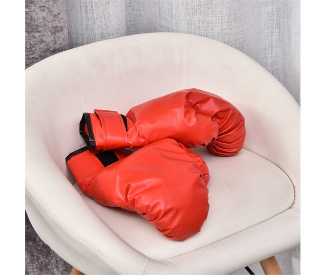 Saco de Boxeo de Pie Acero, PU, PE HOMCOM Rojo