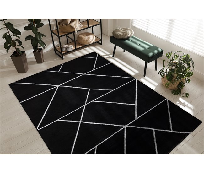 Alfombra EMERALD exclusivo 7543 glamour 80x150 Negro