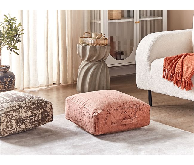 Beliani Cojín de suelo SHASA Rojo