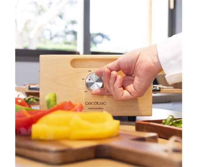 Raclette de madera Cheese&Grill 8400 Wood MixGrill Cecotec Negro