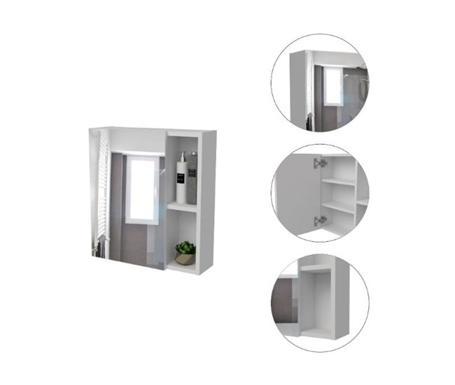 Mueble de Pared de Baño Labelle, con espejo. Blanco