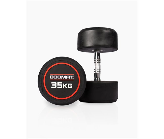 Mancuernas Redondas 35Kg (Pareja) - BOOMFIT Negro