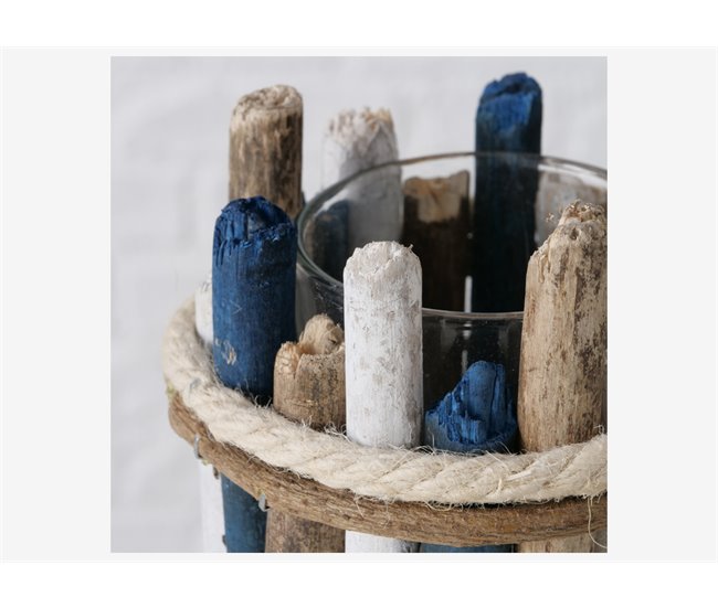 Porta velas FUARA surtido material madera Multicolor