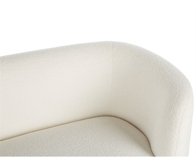 Beliani Sofá de 3 plazas Bouclé LOEN Blanco
