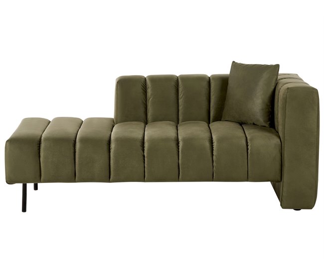 Beliani Chaise longue derecho Terciopelo LANNILS Verde