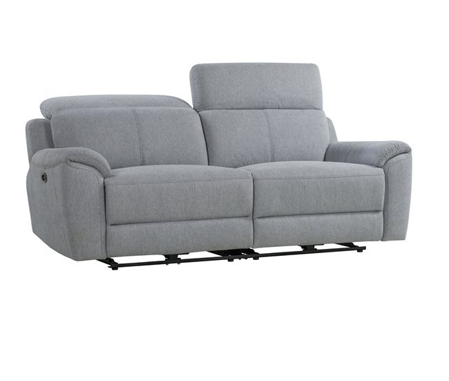 Sofá 3 plazas 2 asientos relax eléctricos JAXON color gris Gris