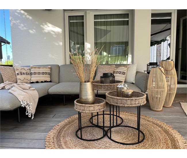 Beliani Cojín decorativo SAMBUCUS Beige