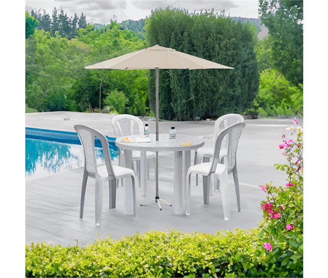 Mesa de Resina Redonda Zentro Thinia Home 89x89 Verde