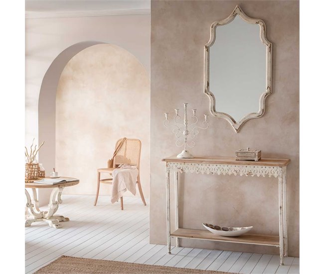 Candelabro para 5 velas envejecido Blanco