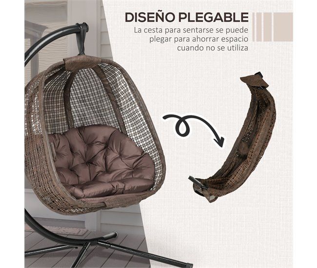Silla Colgante Acero Marron
