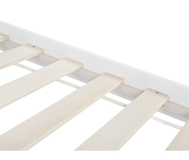 Beliani Cama Madera de pino VANNES 167x209 Blanco
