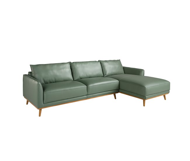 ANGEL CERDÁ Sofá chaise longue derecha piel Verde