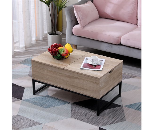 Mesa de centro con tablero elevable Marron Claro