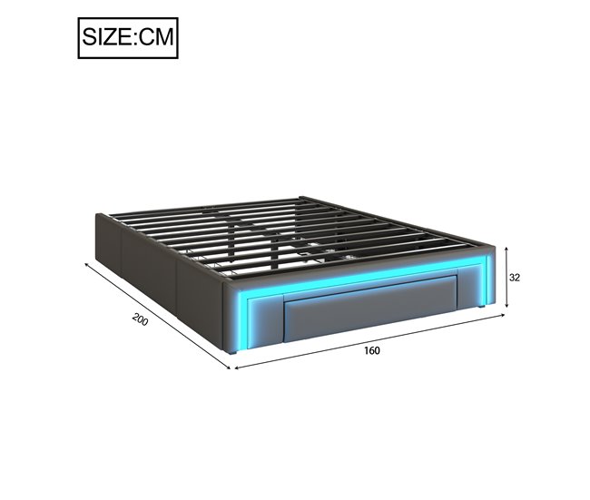 Camas de matrimonio 160x200 Gris