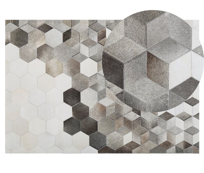 Beliani Alfombra de pelo corto SASON 140x200 Blanco/ Beige