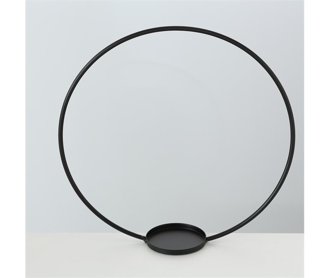 Porta velas meta negro RUMBA 30cm Negro