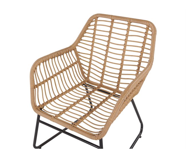 Beliani Conjunto de jardín Ratán sintético MINORI Natural