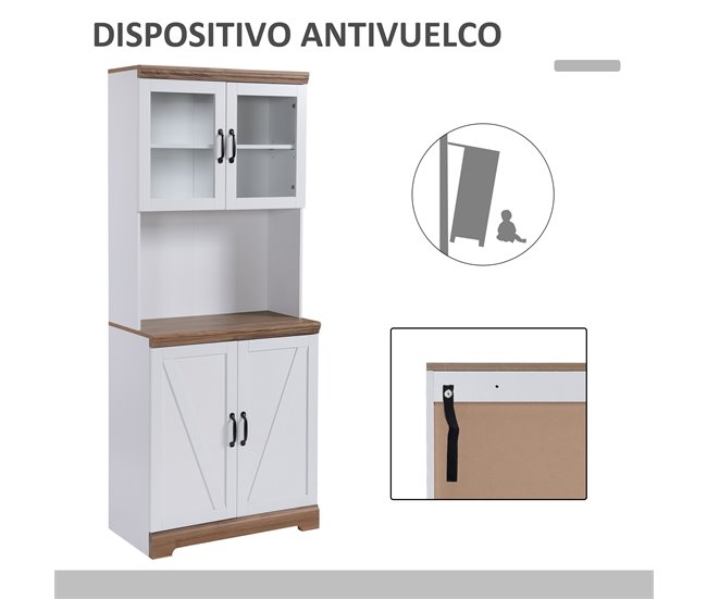 Alacena de Cocina MDF HOMCOM, hogar - cocina 72 Blanco