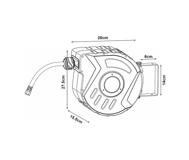 Enrollador de mangueras de aire comprimido Nassau PVC Gris