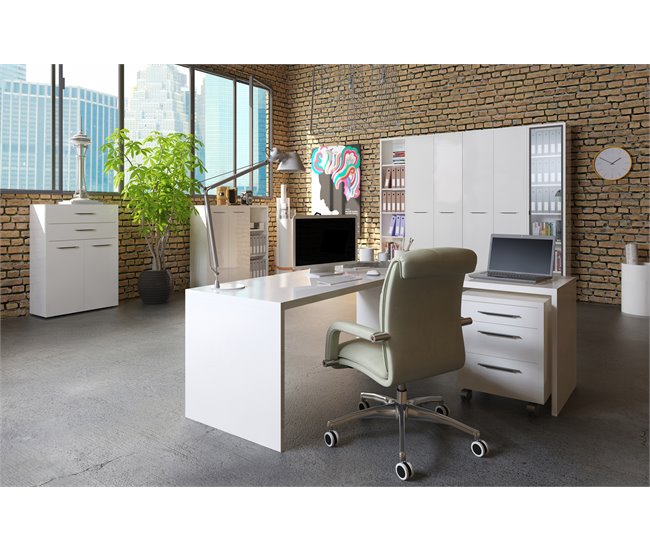 Set 2 puertas para estantería baja STAMPA Blanco Brillo