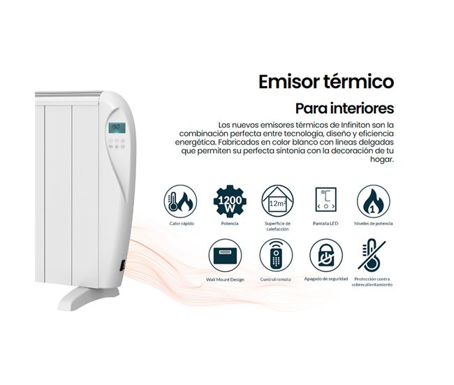 Emisor térmico Infiniton HD-ET12 - 1200 W Blanco/ Gris