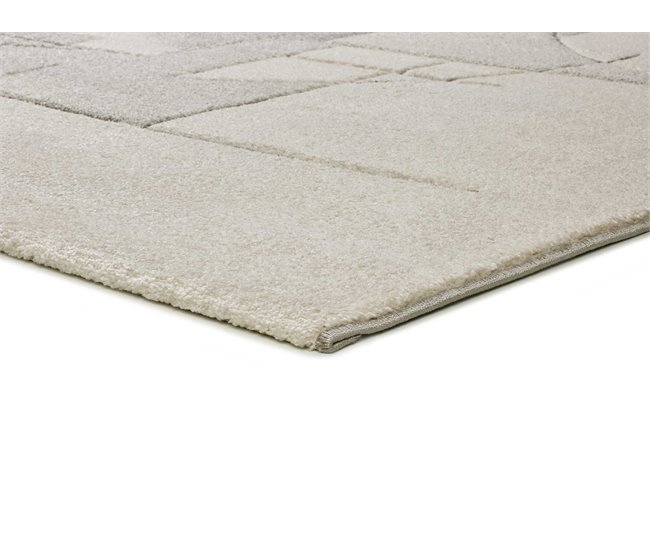Alfombra geométrica a trazos LENA - ATTICGO 120x170 Crema