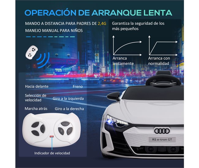 Coche Eléctrico Infantil PP, Metal HOMCOM Blanco