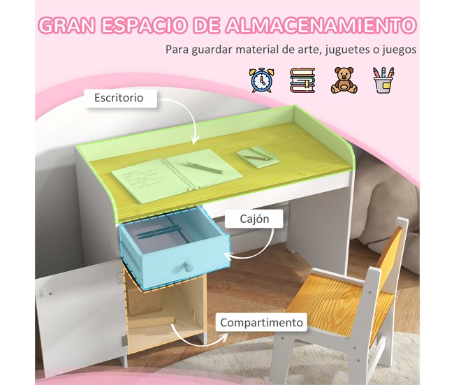 Escritorio para Niños MDF ZONEKIZ Blanco