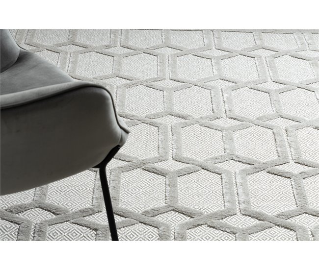 Alfombra SANTO sisal 58385 Ruta geométrica 120x170 Crema