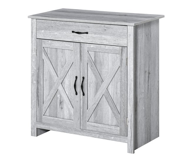 Aparador de Cocina MDF y Melamina de Madera HOMCOM 80 Gris