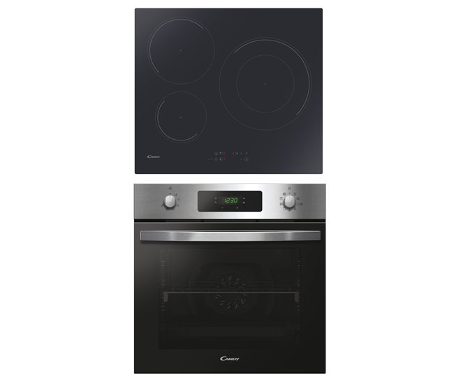 Conjunto de placa ind. y horno pirolítico CANDY PCI26PCxCI633C Negro