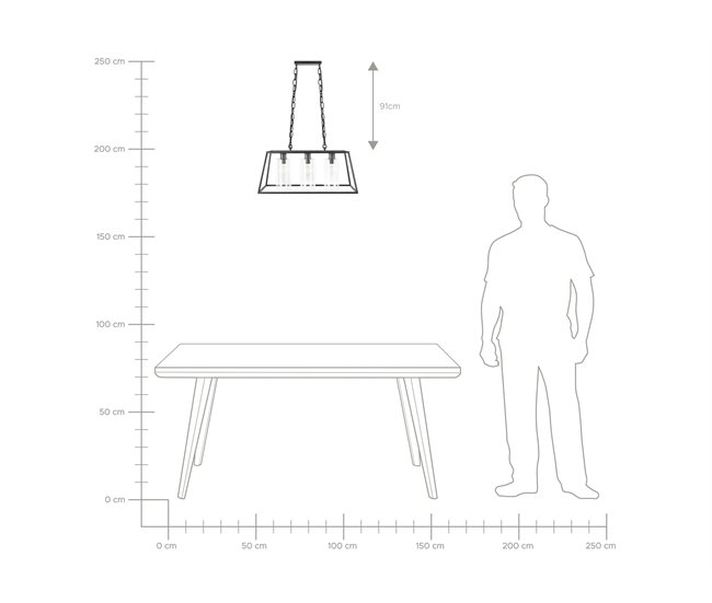 Beliani Lámpara colgante MUGER Negro