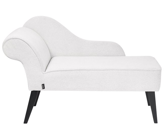 Beliani Chaise longue izquierdo Poliéster BIARRITZ Blanco