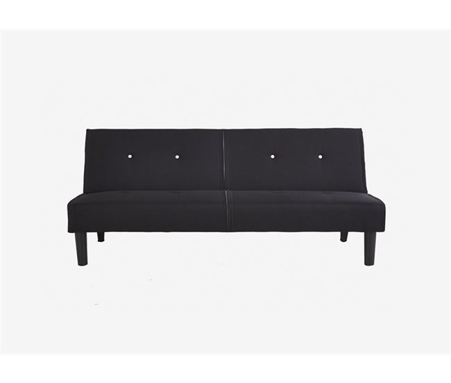 Sofá 2 plazas convertible en cama RIO color negro Negro