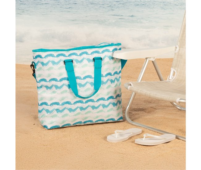 Aktive bolsa térmica 20L olas con asas y bandolera Azul