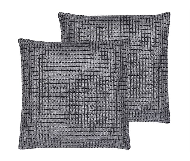 Beliani Cojín decorativo ASPIDISTRA Gris Oscuro