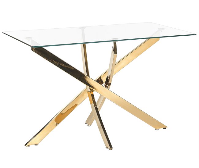 Beliani Mesa de comedor MARAMO Dorado