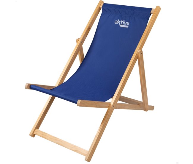 Tumbona plegable de madera Aktive Azul