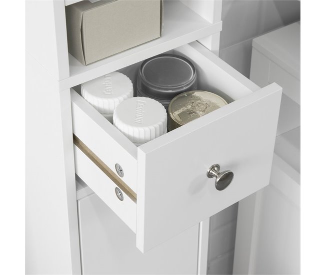 Mueble Columna de baño BZR34-W SoBuy Blanco