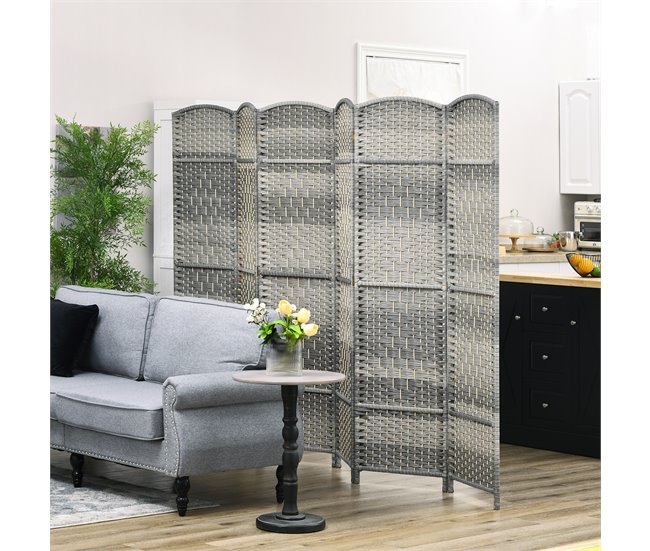 Biombo Polipropileno HOMCOM, hogar - decoración Gris