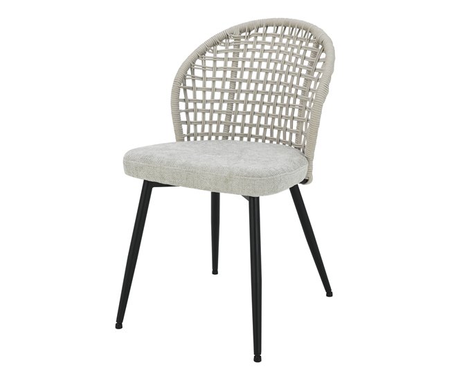 Silla tapizada en tela gris SUKI Gris