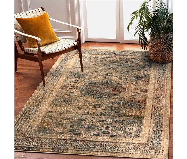 Alfombra de lana OMEGA MAMLUK Rosetón vintage 170x235 Crema