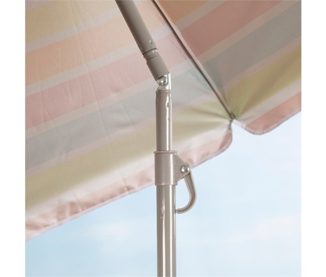 Aktive Sombrilla de playa inclinable rayas UV50 Multicolor