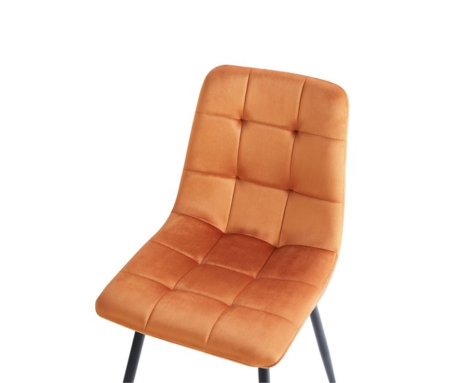 Beliani Silla de comedor POWELL Naranja